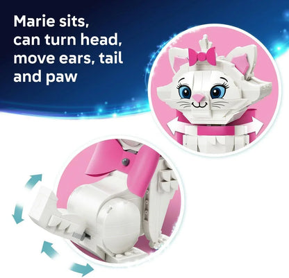LEGO|Disney 43286 The Aristocats Adorable Marie - Toy Cat Animal Figure w/Accessories incl. a Textile Bow - DIY Bedroom Decor - Nostalgic Gift for 7+ Year Old Girls & Fans