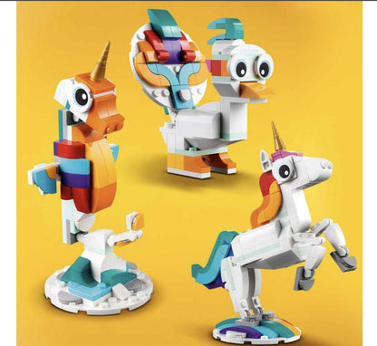 LEGO 31140 Creator 3in1 Magical Unicorn Building Set (145 Pieces) | Unicorn, Seahorse & Peacock Models | Fantasy Animal Toy for Kids 7+
