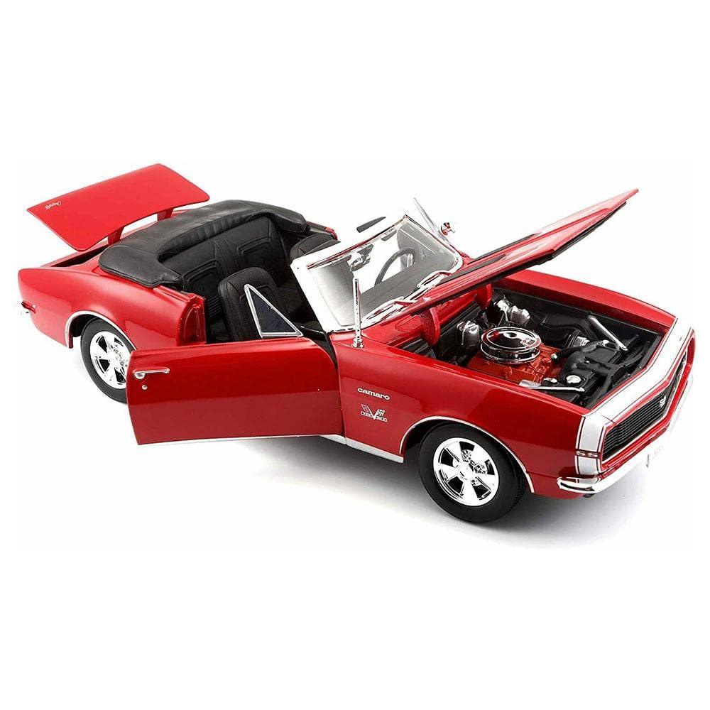 Maisto 1:18 Scale 1967 Chevrolet Camaro SS 396 Convertible Diecast Model – Maroon Collectible Car