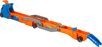 Hot Wheels Speed Track Transporter | 2-in-1 Hauler & 30+ Inch Raceway | Includes 1:64 Scale Car