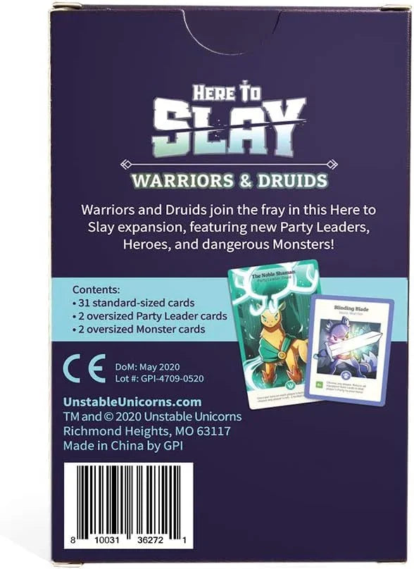 Here to Slay Warriors & Druids Expansion Pack Board Game - Jaiman Toys