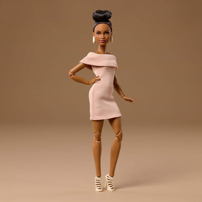 Barbie Signature Barbie Basics Model 08 Fashion Doll | (11.5 inches) Fully Articulated Collector Doll with Elegant Off-Shoulder Dress