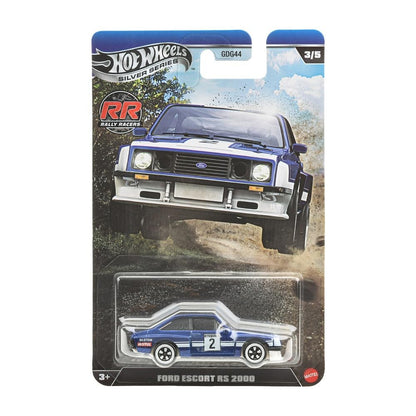 Hot Wheels Silver Series Rally Recs Complete Set of 5 Diecast Cars | Audi Quattro, Honda S800, Ford Escort RS2000, Datsun 510 & Lancia Rally 037 | 1:64 Scale Collectibles