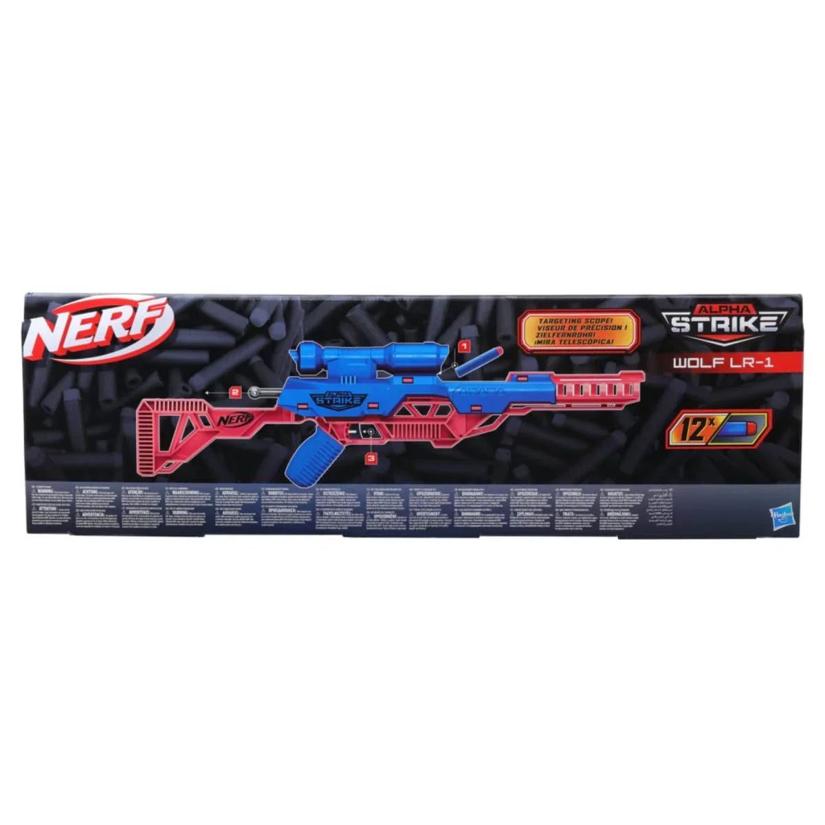 Nerf Alpha Strike Wolf LR-1 Blaster with Targeting Scope, 12 Nerf Darts, Toys for Kids Teens and Adults, Fun Gift Toy for Boys, Birthday Gift