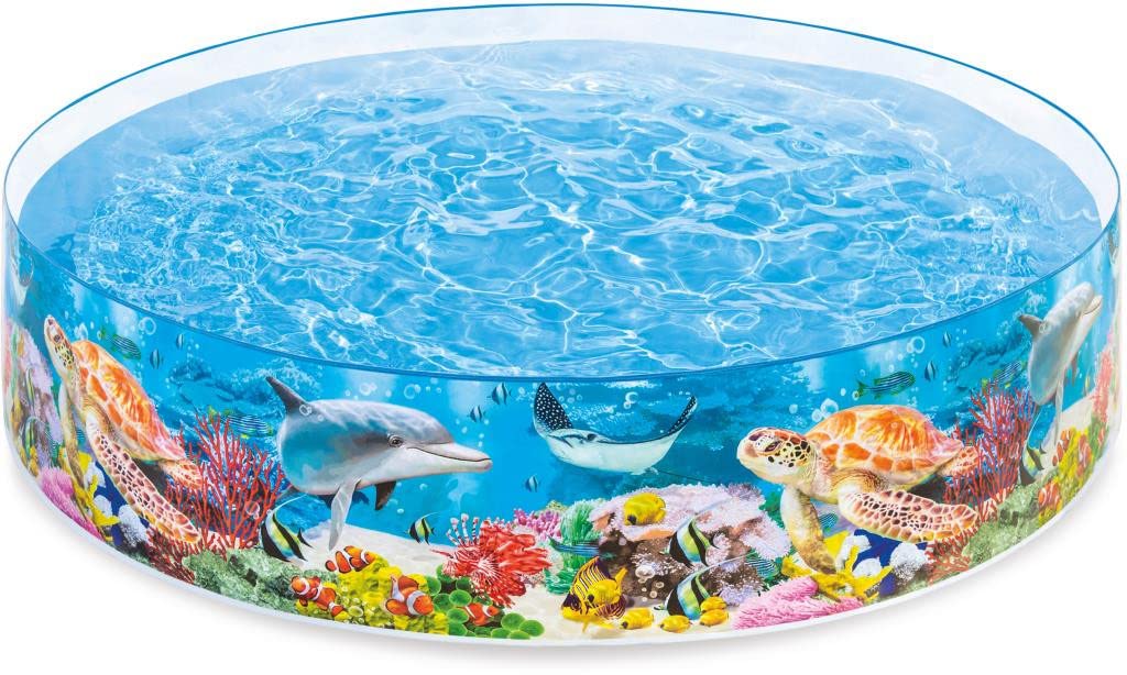 Intex 58472 Coral Reef Snapset Pool 8 Feet – Hard Side Kids Outdoor Garden Swimming Pool