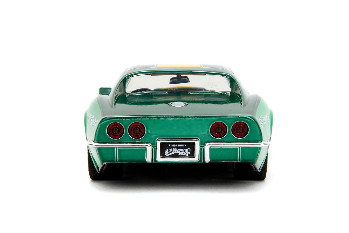 Jada Toys Street Fighter Cammy & 1969 Chevrolet Corvette Stingray ZL1 1:24 Scale Diecast Car with Collectible Figure – Green