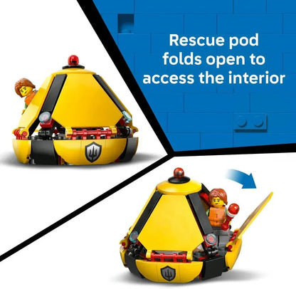 LEGO City - 60503 Coast Guard Helicopter Toy - Emergency Vehicle Model Kit w/Sliding Doors, Winch, 4 Minifigures & Shark Figure - Birthday Gift for 7+ Year Old Boys