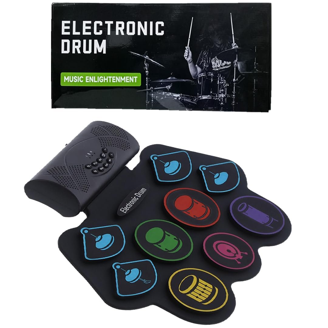 Bretoi Electronic Drum pad Electric 7 Drum Kit Set (Student, Professional, Kids) | Built in Dual Speakers | Beginner Pro | Perfect Gift for Child and Adult