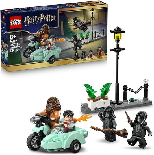 LEGO 76459 Harry Potter Hagrid & Harry's Privet Drive Escape - Motorbike Toy with 4 Minifigures incl. 2 Death Eaters, plus a Street Scene - Gift for 8+ Year Old Girls, Boys & Fans