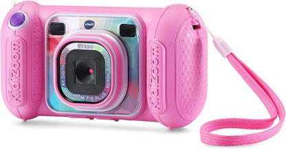 VTech KidiZoom Camera Pix Plus, Pink | Kids Digital Camera with 4X Digital Zoom, Selfie Mode, HD Photos & Videos, Voice Recorder, Games & Expandable Memory