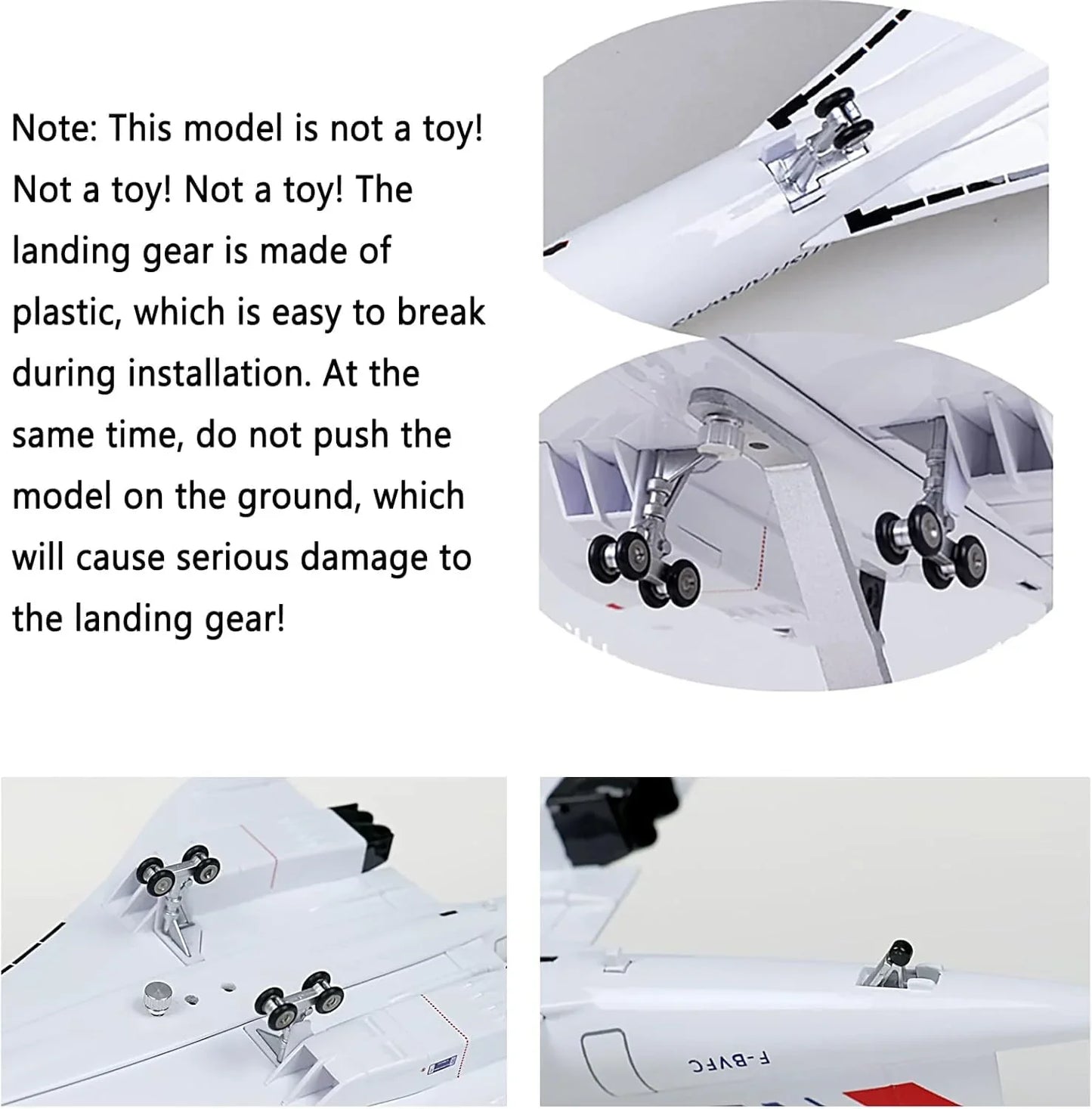 Diecast Concorde British Airways Aeroplane Model with Light – 6+ Years, Collectible Display Plane, White