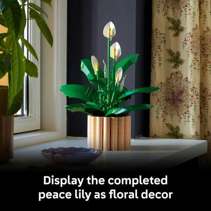 LEGO Botanicals 11504 Peace Lily - Artificial Potted Plants Set for Adults - incl. Faux White Flowers & Buds for Living Room or Bedroom Decor - DIY Gift Idea for Women - Valentine's Day Treat