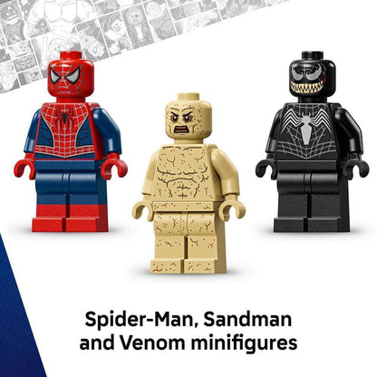 LEGO | Marvel 76334 Epic Battle: Spider-Man vs. Sandman - Superhero Toy w/ 3 Minifigures incl. Venom, and a Construction Site - Gift for 9+ Year Old Boys & Movie Fans