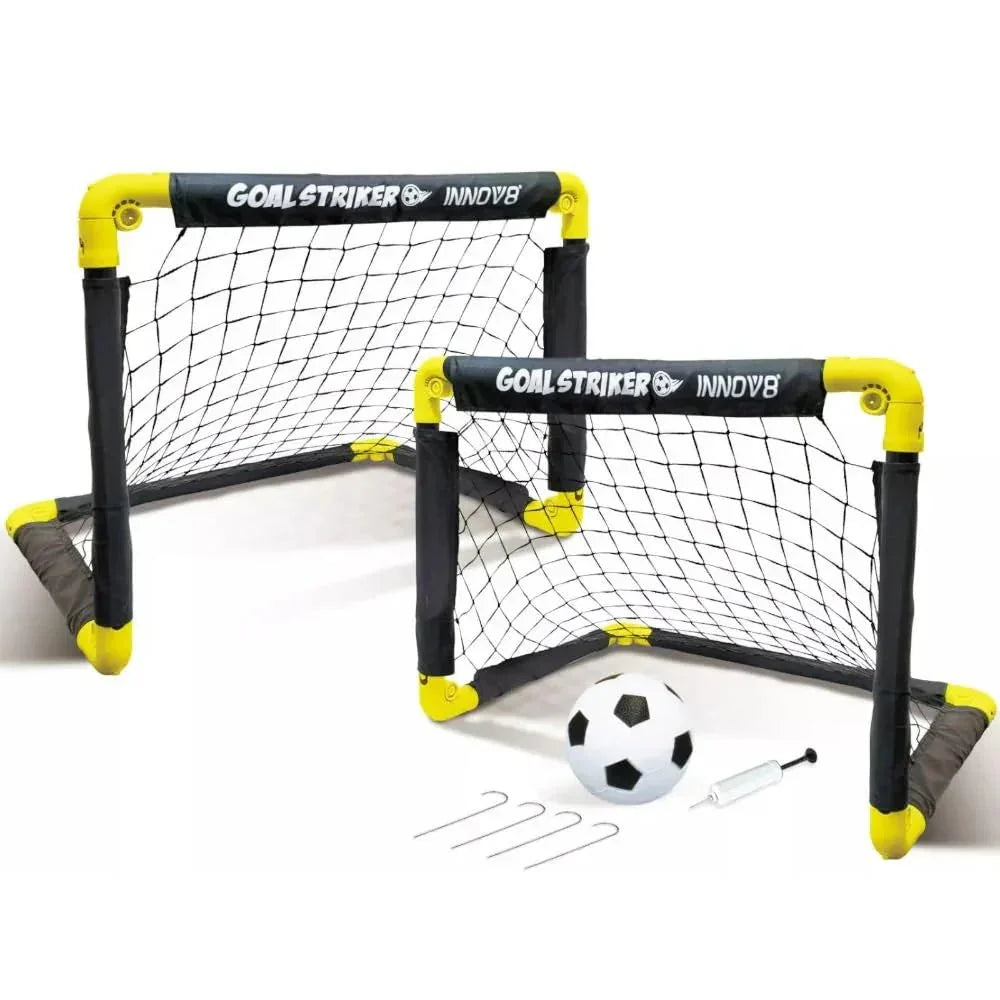 Innov8 Folding Double Mini Soccer Goalpost, Portable Training Net | Quick Setup | Durable - Jaiman Toys