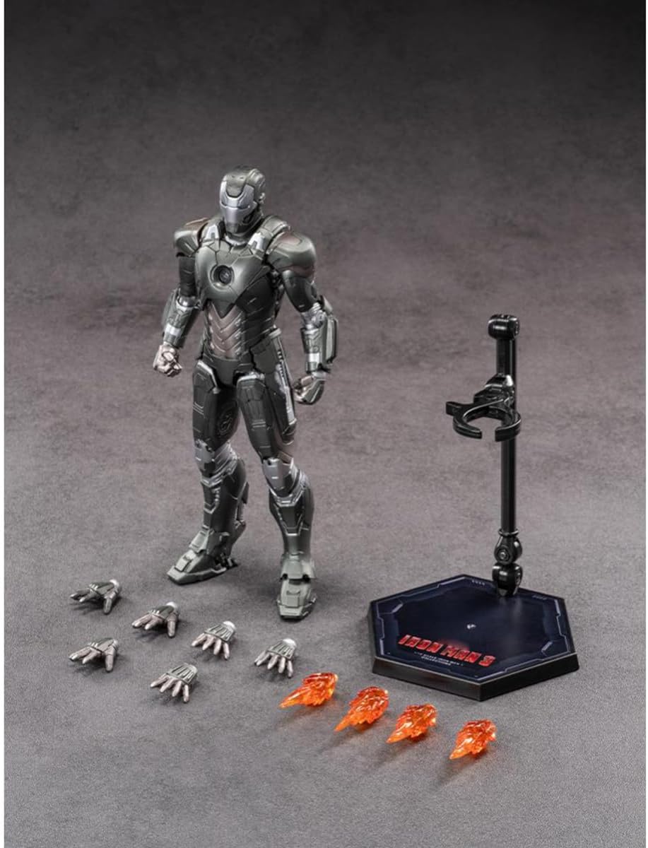 ZD Toys Iron Man MK14 1:10 Scale Non-Light-Up Action Figure | Iron 3 Collectible with Interchangeable Hands & Effect Parts | Model 1906-14