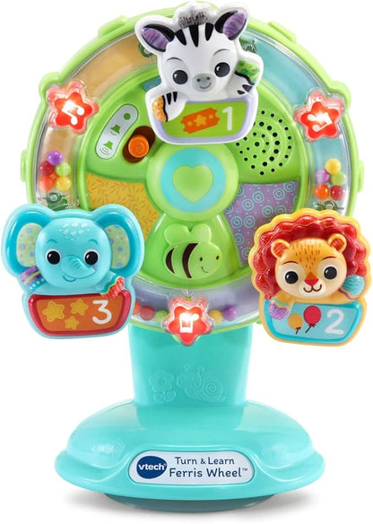 VTech Turn & Learn Ferris Wheel Interactive Learning Toy with Lights, Sounds, Music & Animal Friends | Educational Activity Toy for Babies