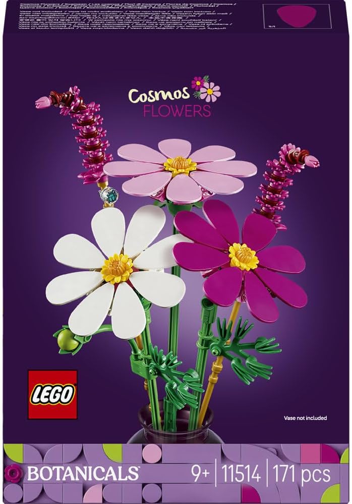LEGO 11514 Botanicals Cosmos Flowers Building Set | 171 Pieces | Decorative Floral Display for Home & Office
