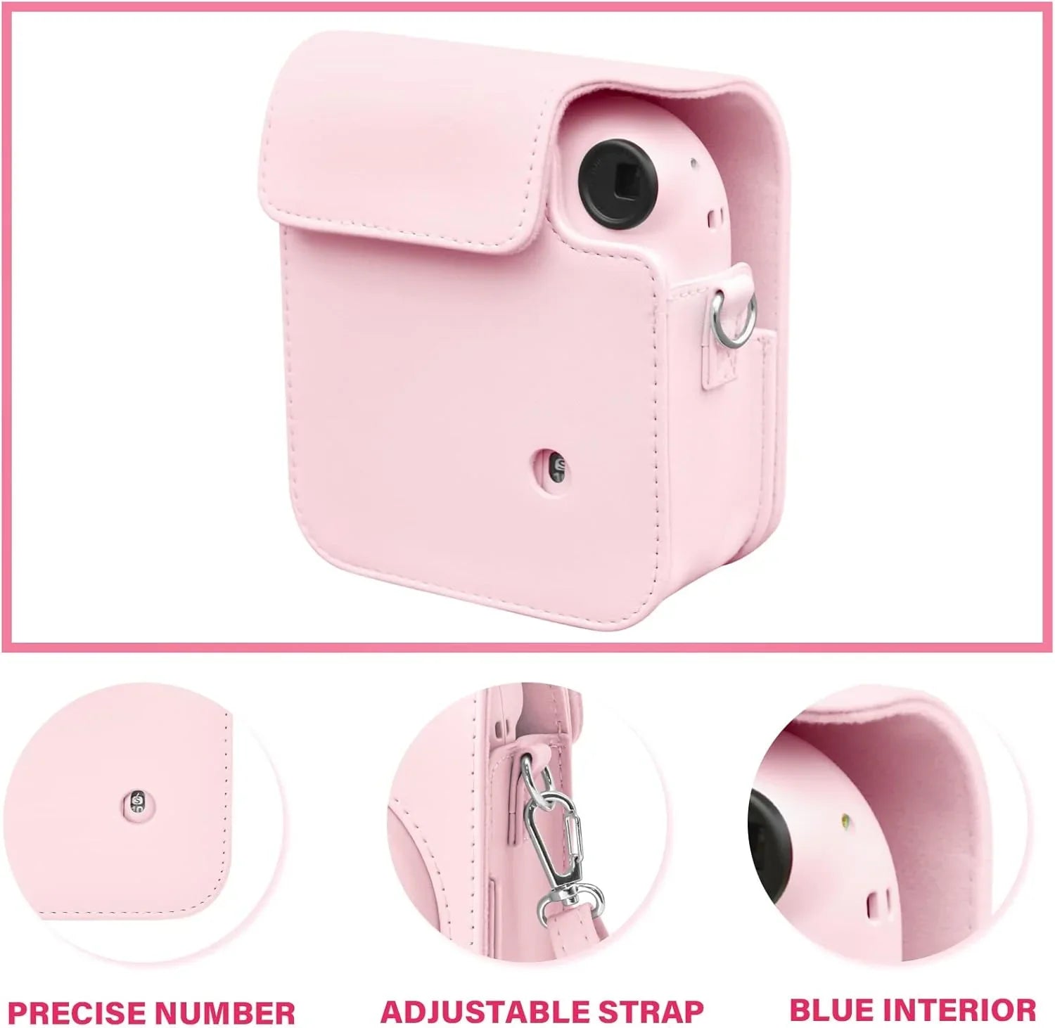 Pop & Snap in Style – Mini 12 Camera Case with Strap (Perfect Fit for Instax Mini 12) - Blossom Pink - Jaiman Toys