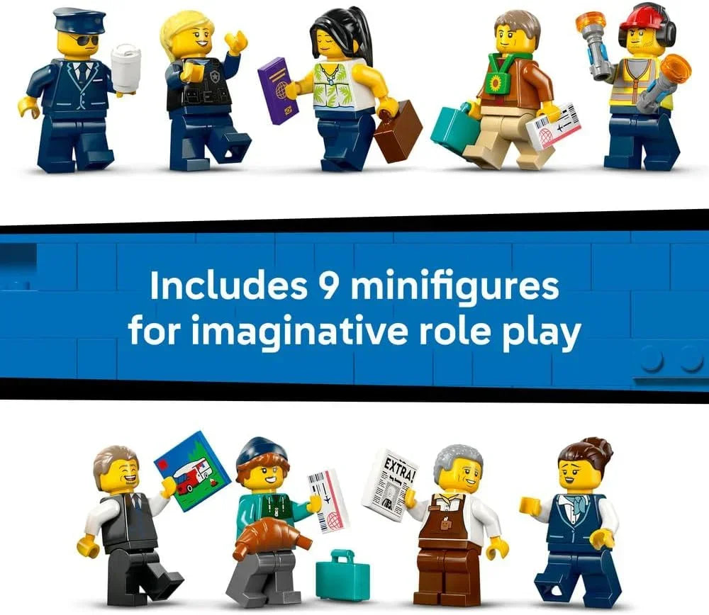 LEGO 60502 City Airport with Airplane Toy - Miniature Model Kit w/Terminal, Plane, Tug Car, Bridge, 9 Minifigures & Accessories - Birthday Gift Idea for 8+ Year Old Boys