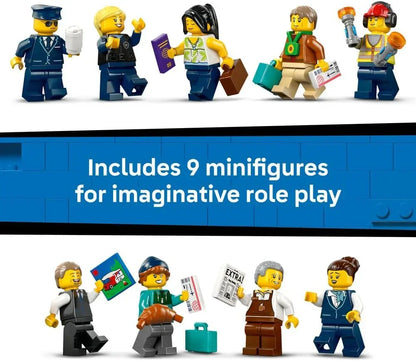 LEGO 60502 City Airport with Airplane Toy - Miniature Model Kit w/Terminal, Plane, Tug Car, Bridge, 9 Minifigures & Accessories - Birthday Gift Idea for 8+ Year Old Boys