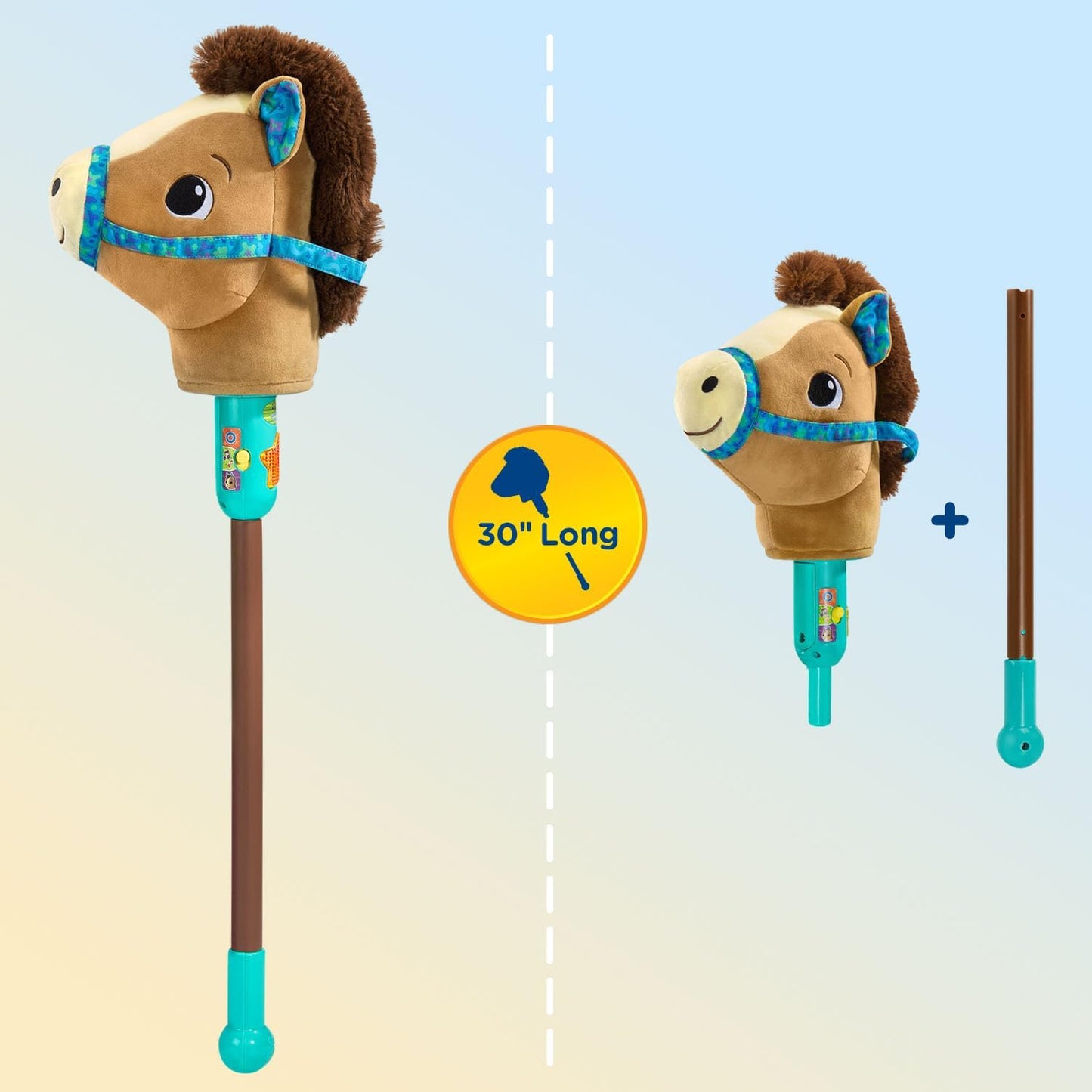 VTech Gallop & Giggle Horse Stick Pony with Motion Sensor | Interactive Musical Hobby Horse with Lights, Sounds & Learning Modes | Plush Riding Horse Toy for Kids