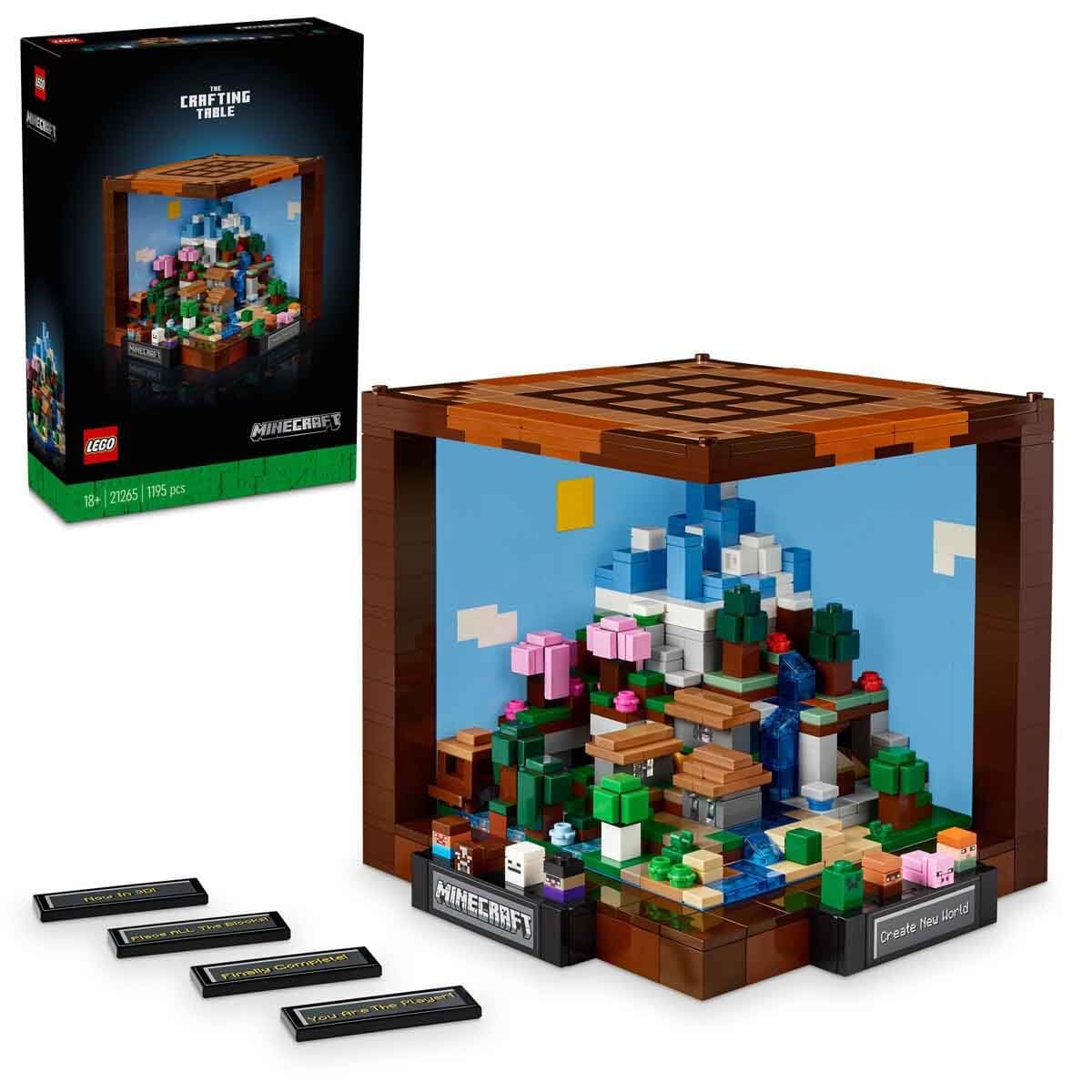 LEGO Minecraft Workbench 15th Anniversary Game Adventure Set 12 Biomes 8 Microfigures Surprises Gift Idea for Adult Fans 21265