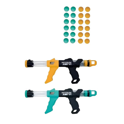 Innov8 Fire Blaster Target Set, 2 Air-Powered Blasters with 24 Foam Balls, Adjustable Dinosaur Target, Kids 5+ - Jaiman Toys