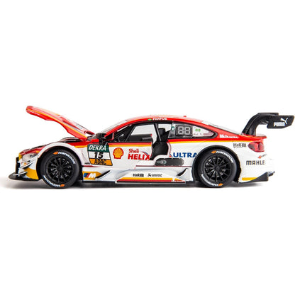 RMZ Hobby 1:32 BMW M4 DTM Die-Cast Model Car – Red |Pull Back, Openable Doors, Light & Sound (664999)