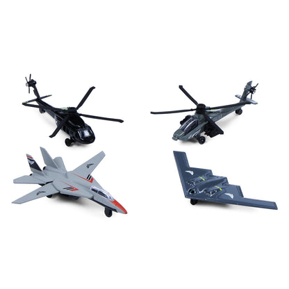 Brave Force Commando Die-Cast Military Aircraft 4-Piece Set – Jets & Helicopters