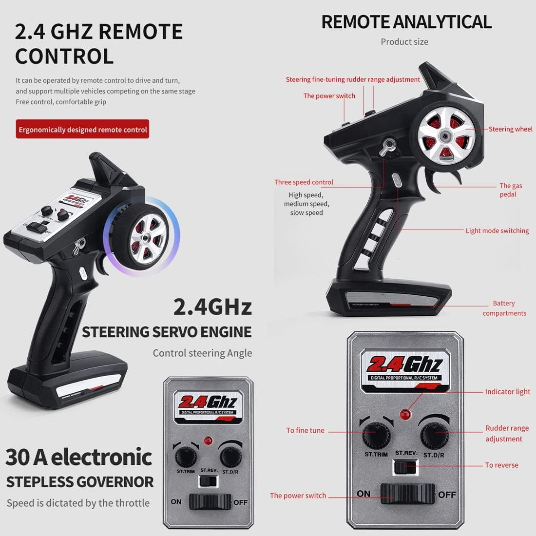 SCY 16303 Hurricane RC Car – 4WD 1/16 Scale High-Speed Drift Racing Car (Silver) | Up to 50 km/h | Electric Remote Control Off-Road Vehicle for Kids & Hobbyists