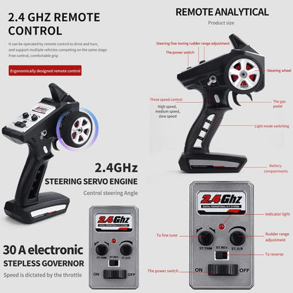 SCY 16303 Hurricane RC Car – 4WD 1/16 Scale High-Speed Drift Racing Car (Silver) | Up to 50 km/h | Electric Remote Control Off-Road Vehicle for Kids & Hobbyists