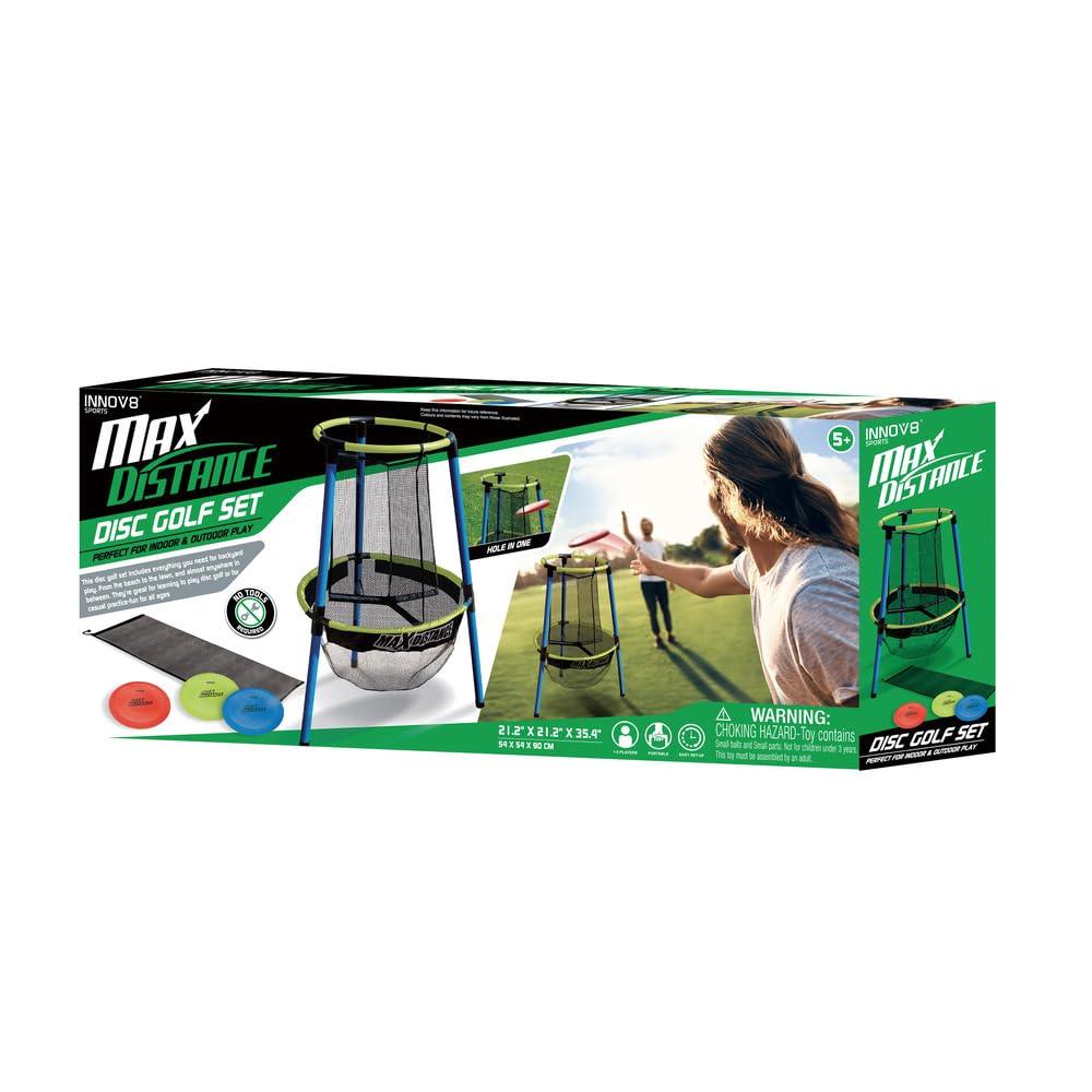 Innov8 Indoor and Outdoor Sports Equipment, Frisbee Golf Set, Goal Basket with 3 Coloured Discs, Outdoor Game for Ages 5+ - Jaiman Toys