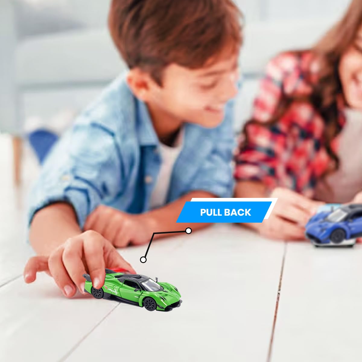 RMZ City Pagani Huayra R 1:36 Die-Cast Hypercar | Pull Back & Go | Openable Doors | Blue / Green Variants