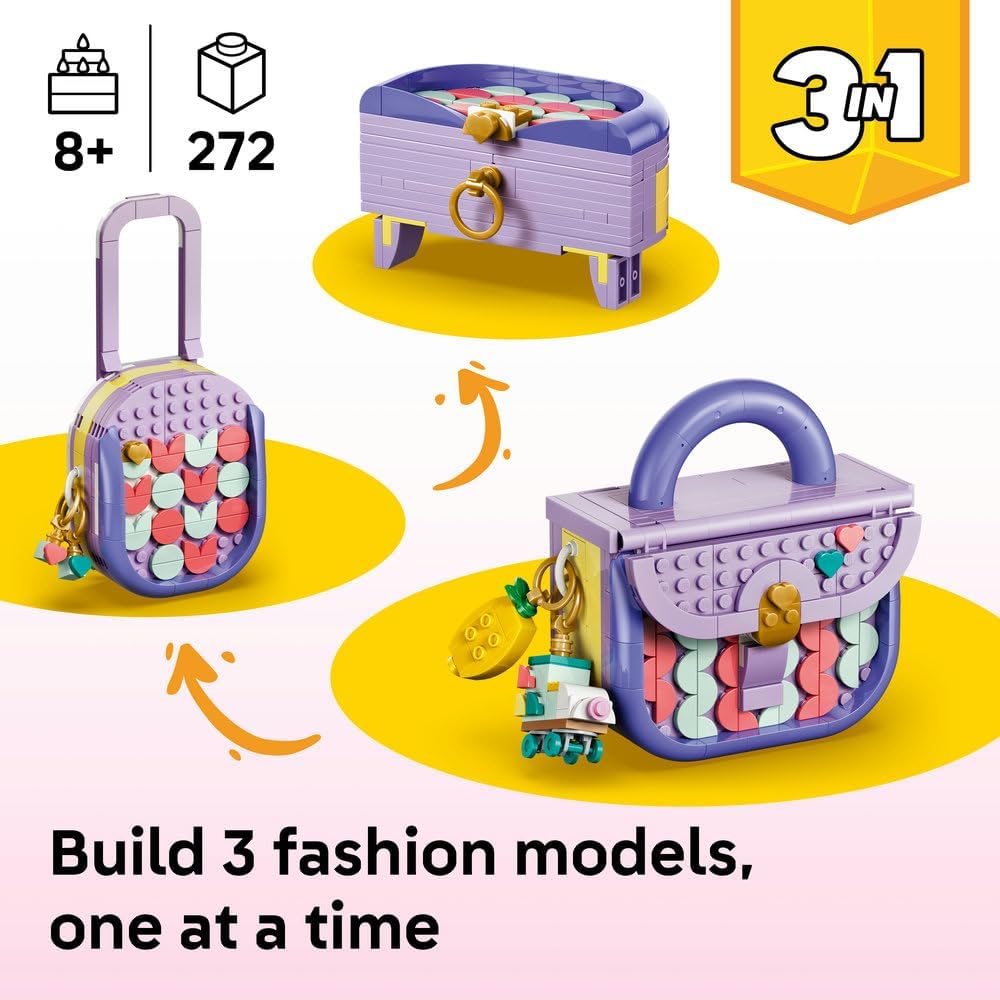 LEGO 31391 Creator 3-in-1 Fashion Bag with Charms Building Set | 272 Pieces | Buildable Handbag, Shoulder Bag & Flower Pot