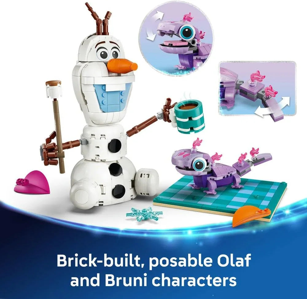 LEGO 43287 Disney Frozen Olaf and Bruni's Picnic Fun Toy - Snowman Figure w/a Picnic Blanket & Accessories - DIY Bedroom Decor - Gift for 7+ Year Old Girls & Fans