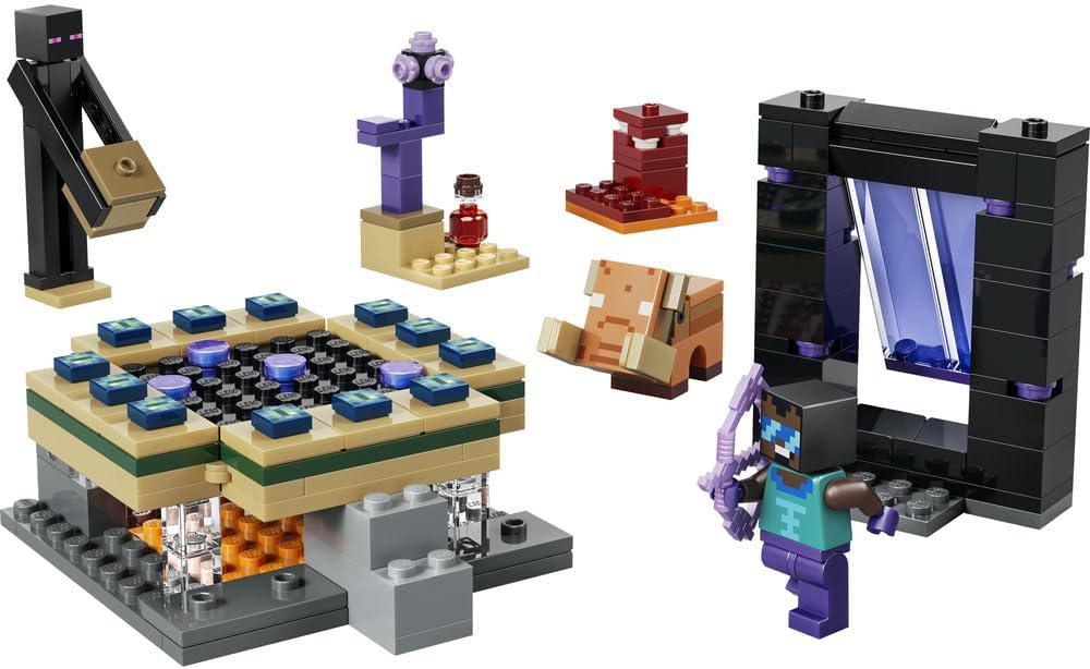 LEGO - 21584 Minecraft Nether & End Portal Journey - Building Toy w/a Cool Hero, Enderman & Baby Hoglin Mob Figures - Gaming Gift for 7+ Year Old Boys & Girls