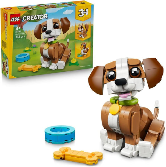 LEGO - 31382 Creator 3in1 Cute Animals: Playful Puppy Dog Toy - Pet Animal Figure Transforms into a Squirrel or Duck - Creative Birthday Gift for 8+ Year Old Girls & Boys
