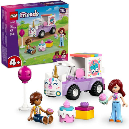 LEGO Friends 42675  Unicorn Cake Delivery Car - Educational Fine Motor Skills Toy w/ 2 Mini Dolls & Birthday Party Accessories - Gift Idea for 4+ Year Old Girls