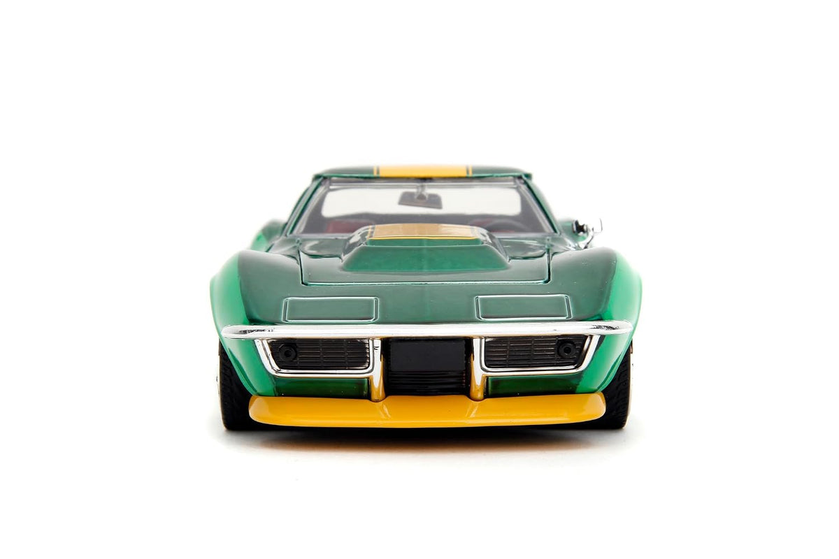Jada Toys Street Fighter Cammy & 1969 Chevrolet Corvette Stingray ZL1 1:24 Scale Diecast Car with Collectible Figure – Green