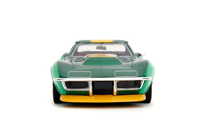 Jada Toys Street Fighter Cammy & 1969 Chevrolet Corvette Stingray ZL1 1:24 Scale Diecast Car with Collectible Figure – Green