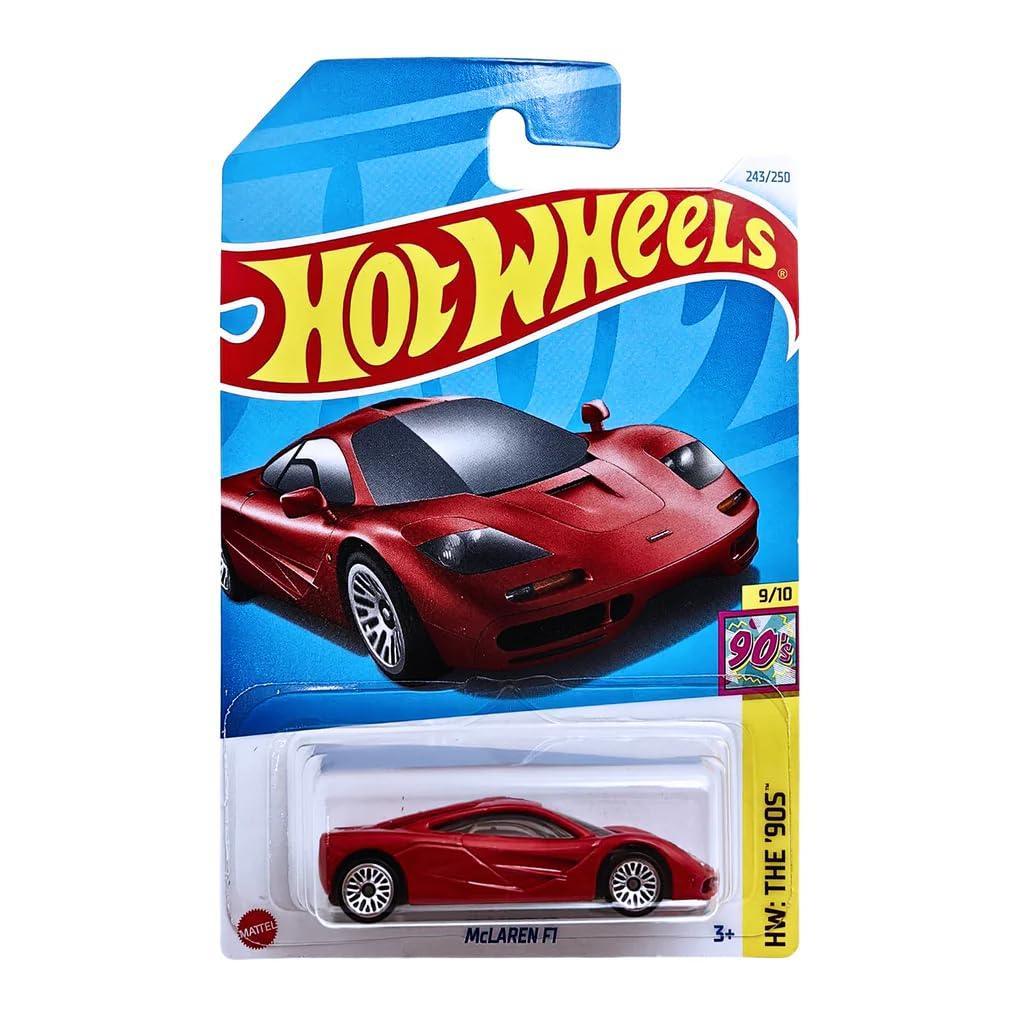Hot Wheels 5-Car Set 1:64 Scale – McLaren F1, 1978 Dodge Li'l Red Express Truck, Deora II, Quick Bite & '67 Lotus Type 49