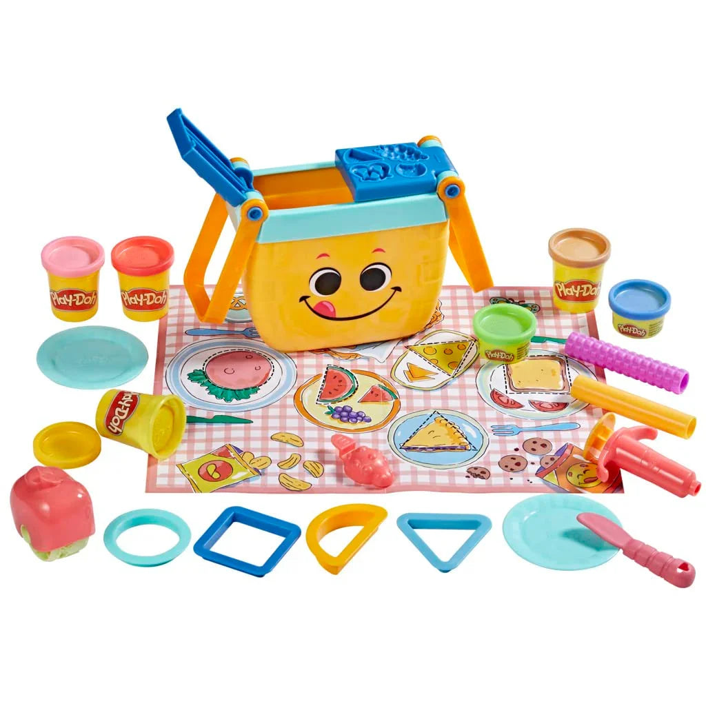 Play-Doh Picnic Basket Playset – 12-Piece Creative Food-Making Kit with 6 Colors - Jaiman Toys