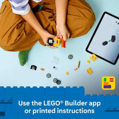 LEGO City 60483 Rides – Construction Loader Toy - Excavator Building Set w/a Worker Junior Minifigure - Party Bag Fillers - Small Collectible Gift for 5+ Year Old Boys