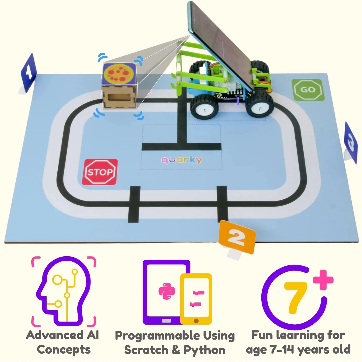 STEMpedia Quarky Ultimate Kit – Advanced AI & Robotics Toy Kit for Kids 7+ | 50+ AI & ML Projects with Mechanical Construction & Online Courses - Jaiman Toys