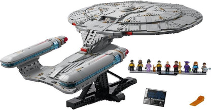 LEGO 10356 Icons U.S.S. Enterprise NCC-1701-D Starship Model – Collectible Display Set with Minifigures | Advanced Building Set for Adults
