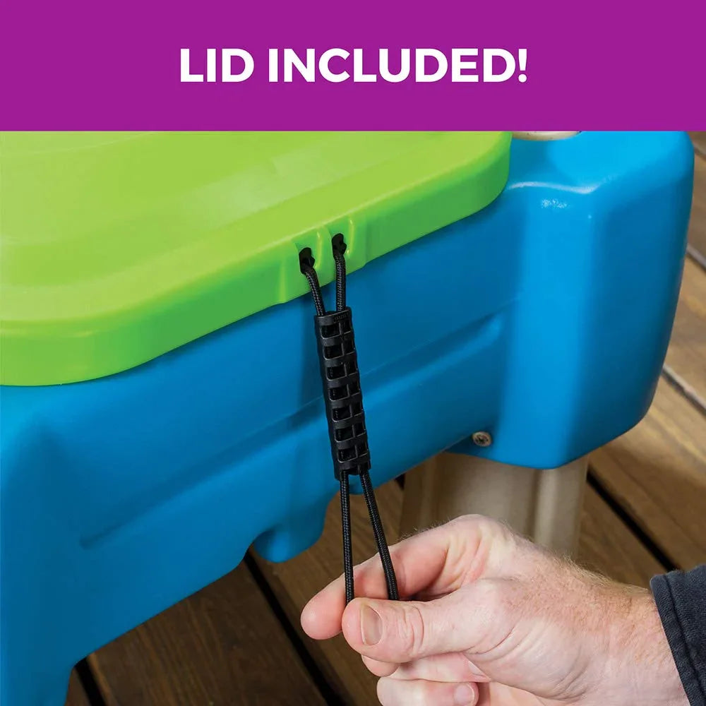 Step2 Cascading Cove Sand & Water Table with Umbrella – Blue Kids Activity Table with 6 Accessories - Jaiman Toys