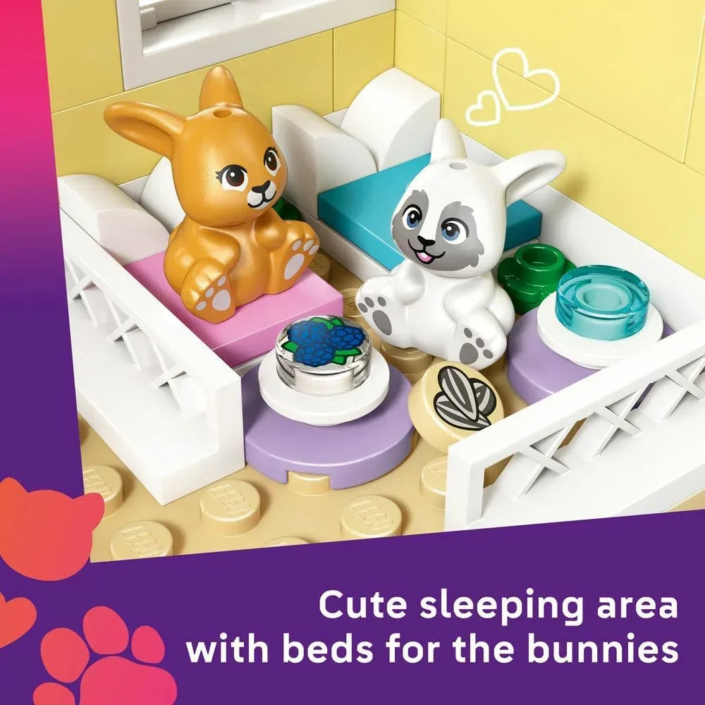 LEGO Friends 42679 Heartlake City Bunny Hotel - House Toy w/ 2 Mini Dolls, 2 Animal Figures & Pet Care Accessories - Birthday Gift Idea for 5+ Year Old Girls