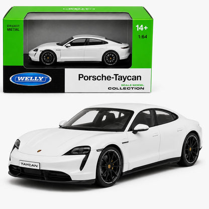 Welly 1:64 Porsche Taycan Turbo S Cream White