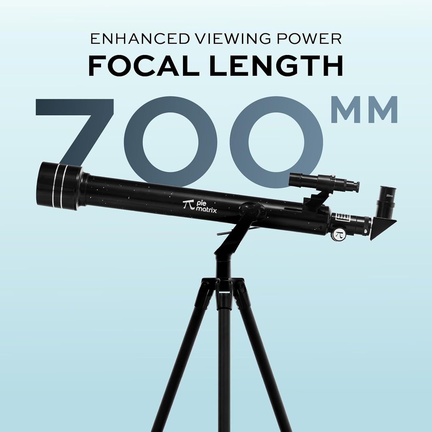 Pie Matrix Phoenix 60700 Astronomical land & Sky Refractor Telescope with 175x Ultra Zoom,Fully Coated Glass Optics, Alt-Az Mount,Professionals to Explore Moon,Saturn Rings, Planets & Deep Sky Objects