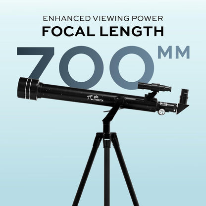 Pie Matrix Phoenix 60700 Astronomical land & Sky Refractor Telescope with 175x Ultra Zoom,Fully Coated Glass Optics, Alt-Az Mount,Professionals to Explore Moon,Saturn Rings, Planets & Deep Sky Objects